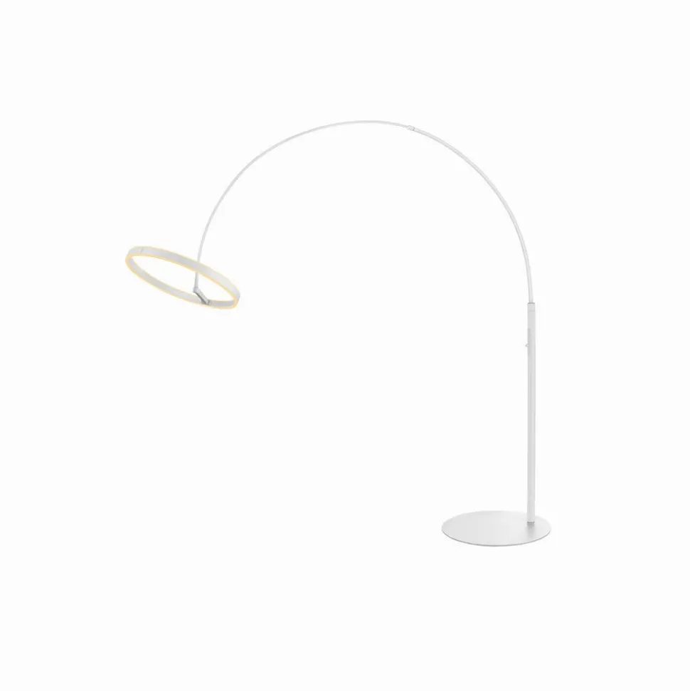LED vloerlamp One Bow FL, wit, staal, hoogte 232 cm, CCT