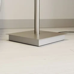 LED vloerlamp Parthena, nikkel, metaal, 180 cm