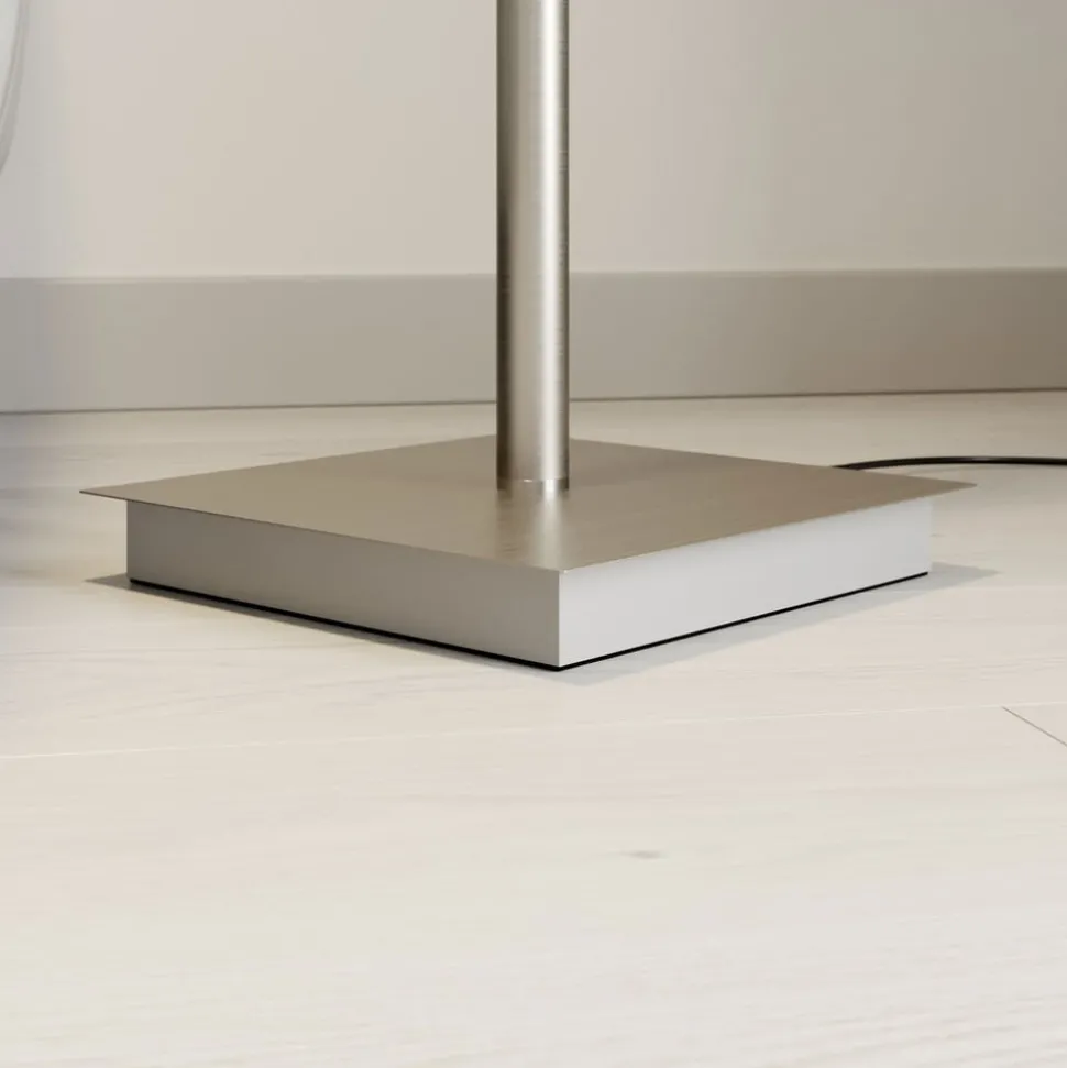 LED vloerlamp Parthena, nikkel, metaal, 180 cm