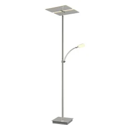 LED vloerlamp Parthena, nikkel, metaal, 180 cm