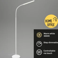 LED vloerlamp Pivaz justeerbaar touchdim wit