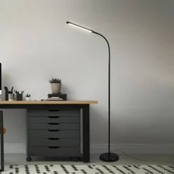 LED vloerlamp Pivaz justeerbaar touchdim zwart