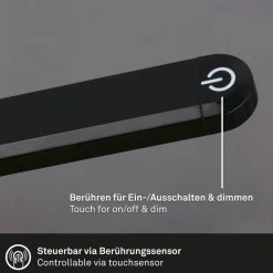 LED vloerlamp Pivaz justeerbaar touchdim zwart