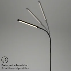 LED vloerlamp Pivaz justeerbaar touchdim zwart
