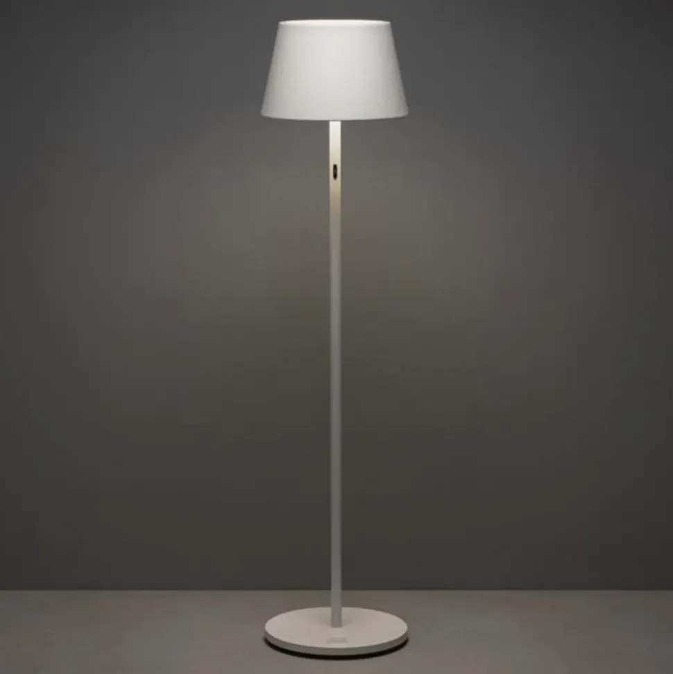 LED vloerlamp Pomezia voor buiten, USB, wit