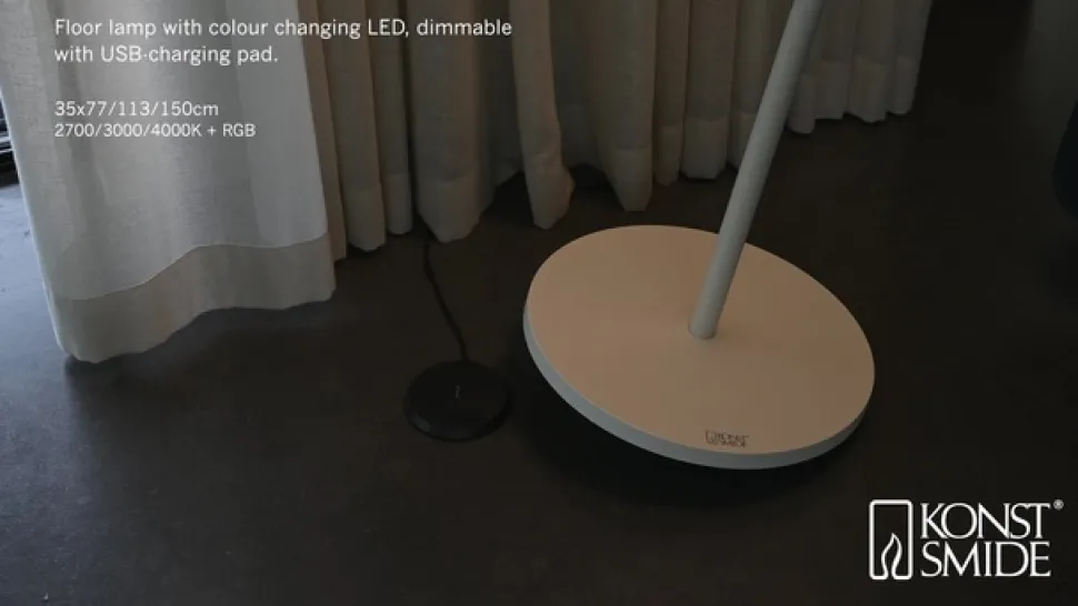 LED vloerlamp Pomezia voor buiten, USB, wit