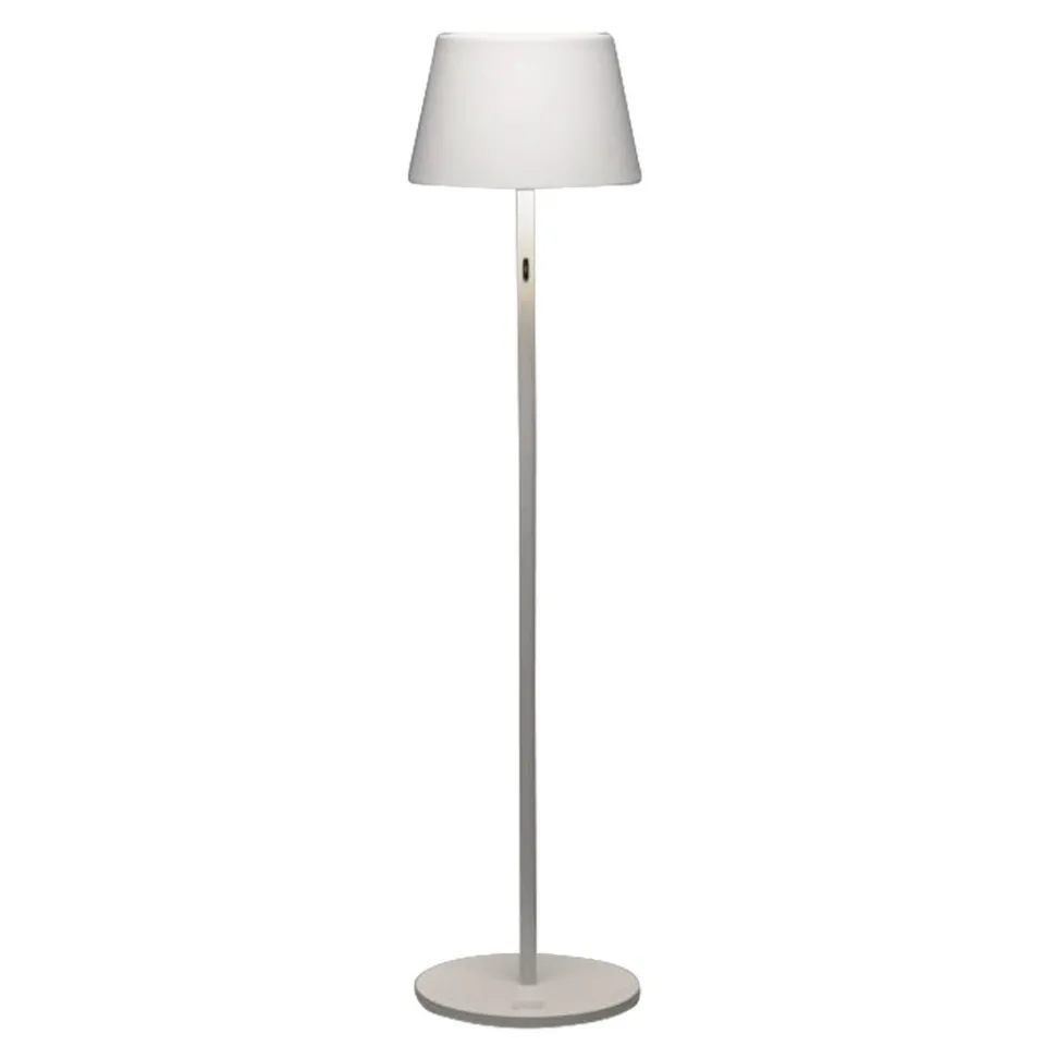 LED vloerlamp Pomezia voor buiten, USB, wit