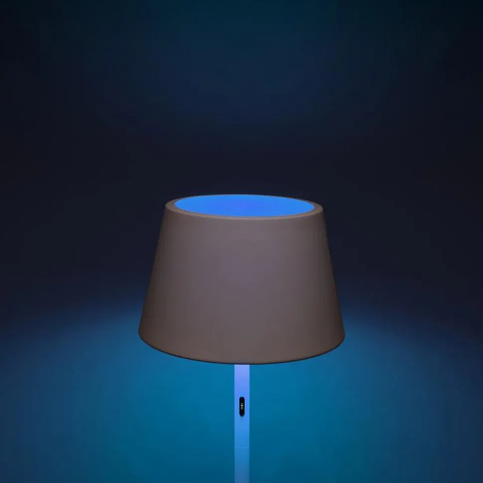 LED vloerlamp Pomezia voor buiten, USB, wit