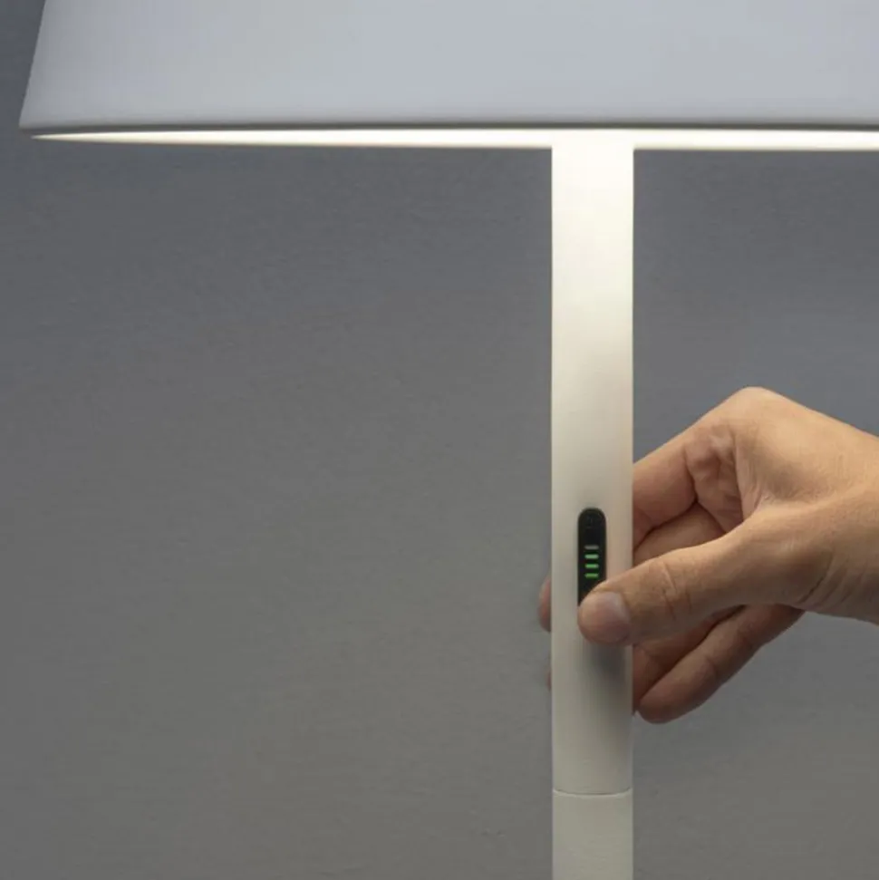 LED vloerlamp Pomezia voor buiten, USB, wit