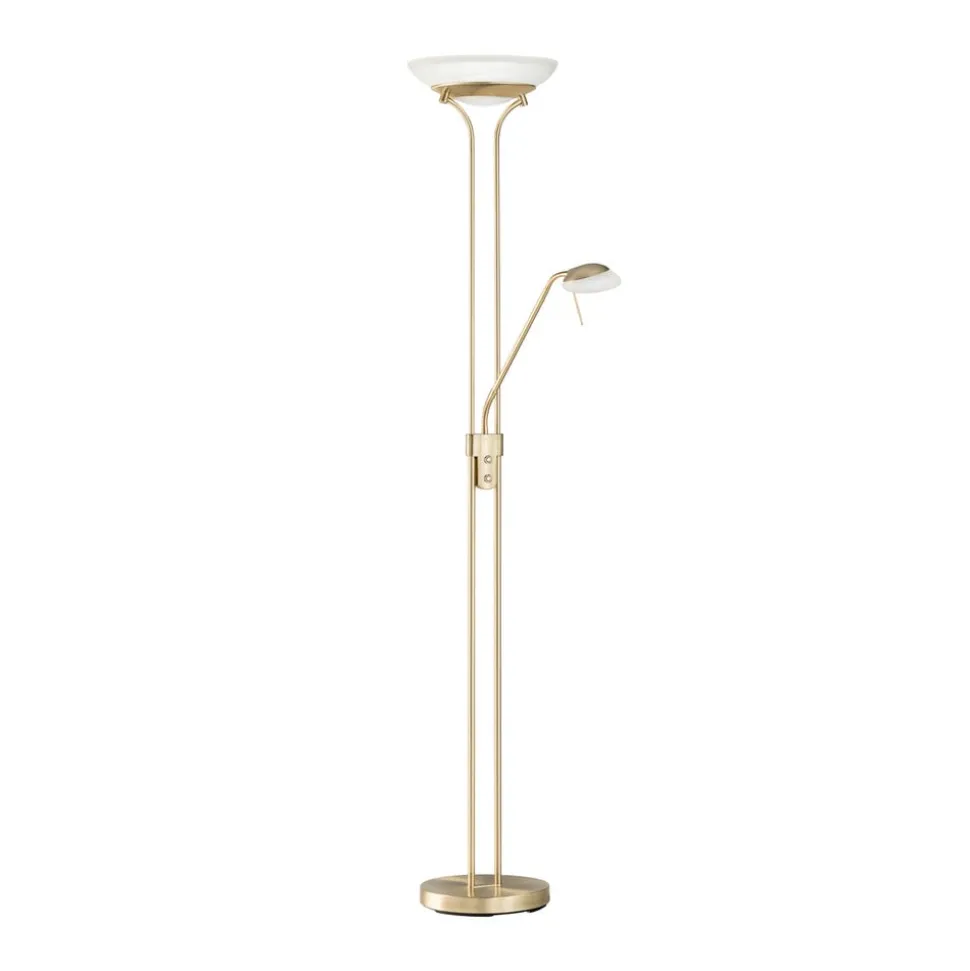 LED vloerlamp Pool, messingkleurig, hoogte 182 cm, 2-lamps.