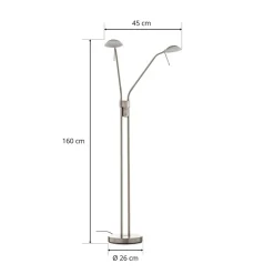 LED vloerlamp Pool TW, 2-lamps, nikkel