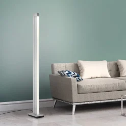 LED vloerlamp PURE Lines, zilver, afstandsbediening, 140 cm