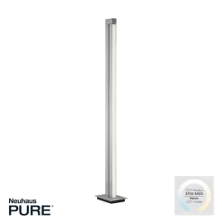 LED vloerlamp PURE Lines, zilver, afstandsbediening, 140 cm