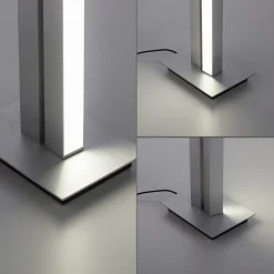 LED vloerlamp PURE Lines, zilver, afstandsbediening, 140 cm