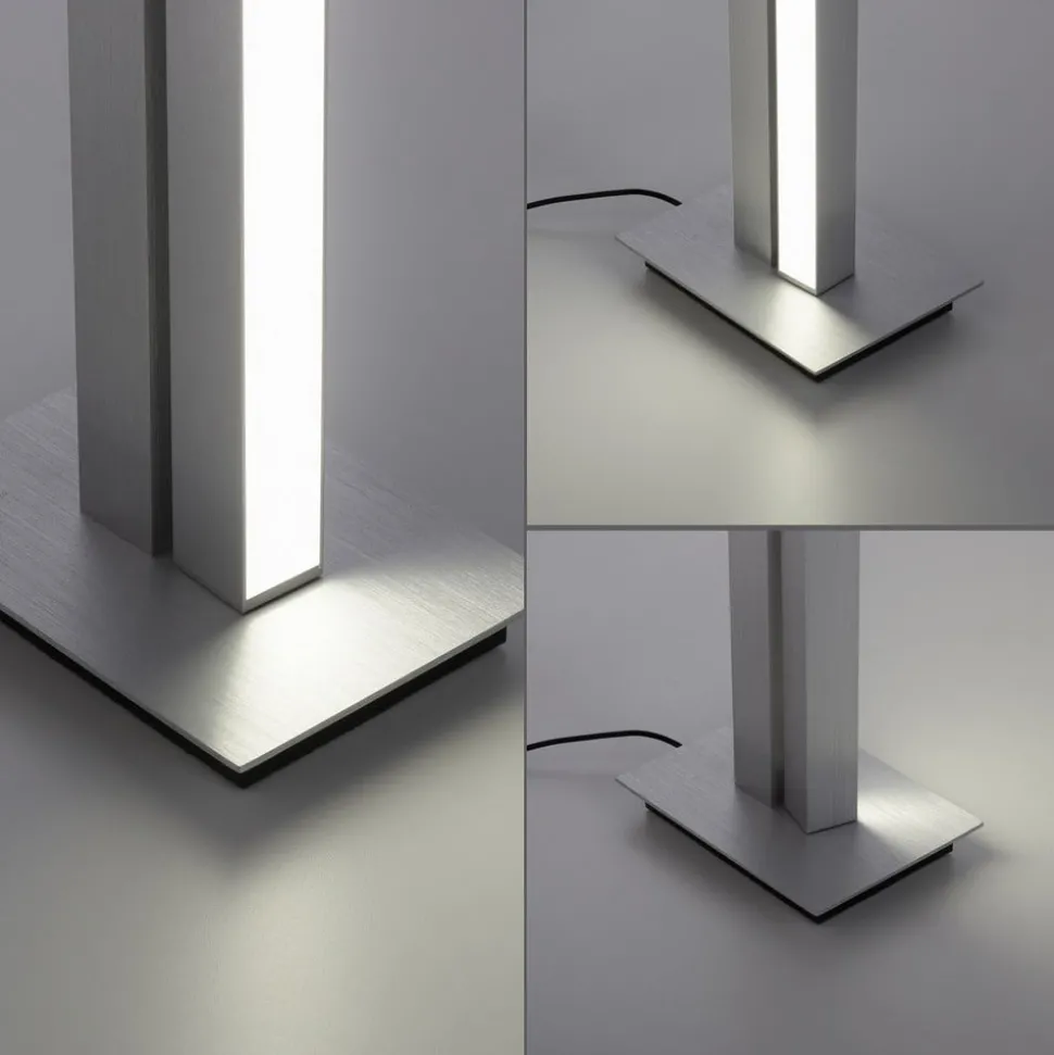 LED vloerlamp PURE Lines, zilver, afstandsbediening, 140 cm