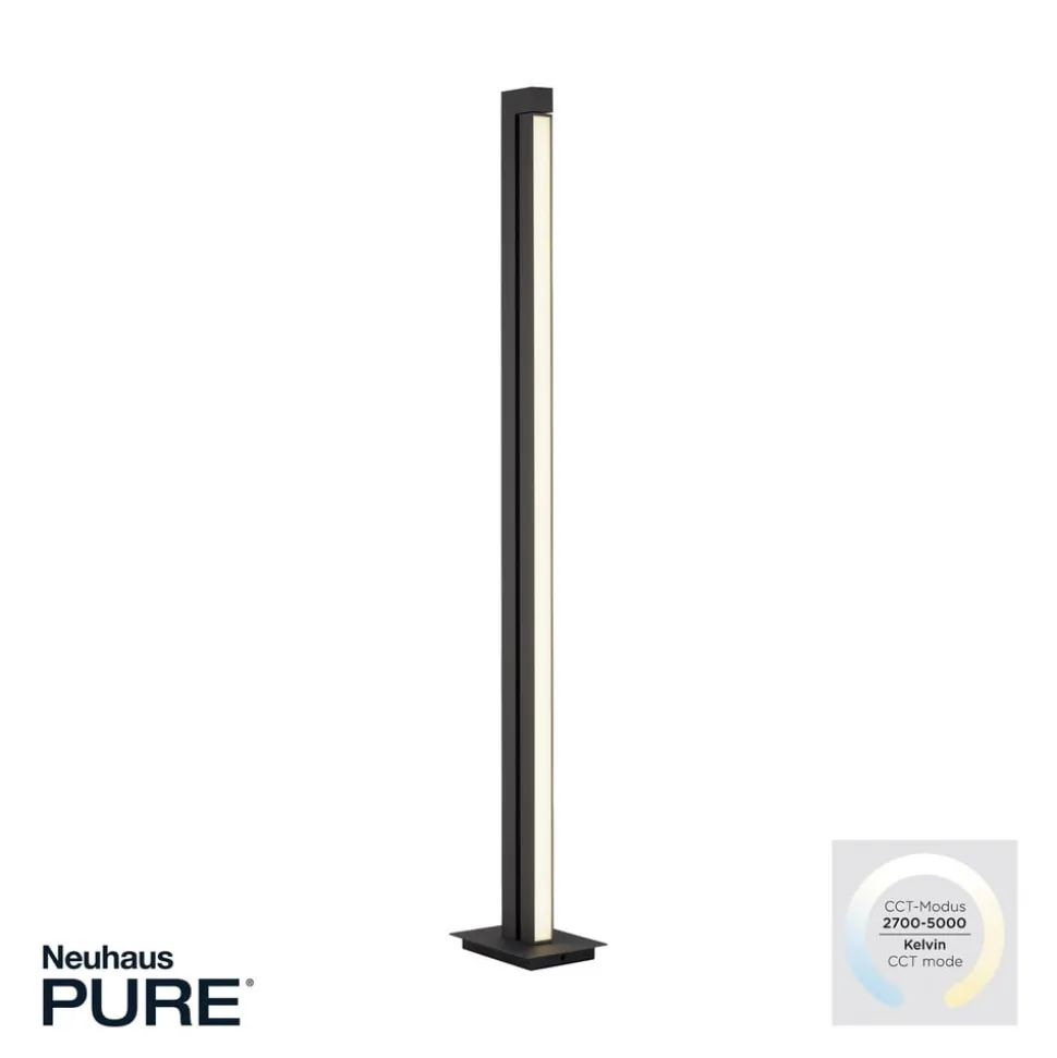 LED vloerlamp PURE Lines, antraciet, afstandsbediening, 140 cm