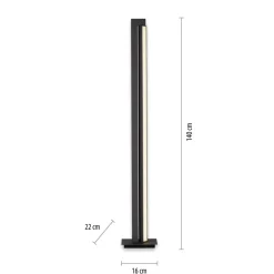 LED vloerlamp PURE Lines, antraciet, afstandsbediening, 140 cm