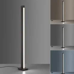 LED vloerlamp PURE Lines, antraciet, afstandsbediening, 140 cm