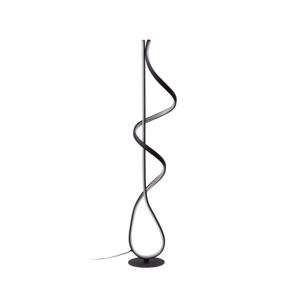 LED vloerlamp Rodado, zwart, 132 cm, aluminium