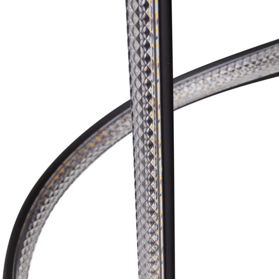 LED vloerlamp Rodado, zwart, 132 cm, aluminium