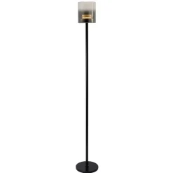 LED vloerlamp Salerno, 2.700K, zwart/smoke