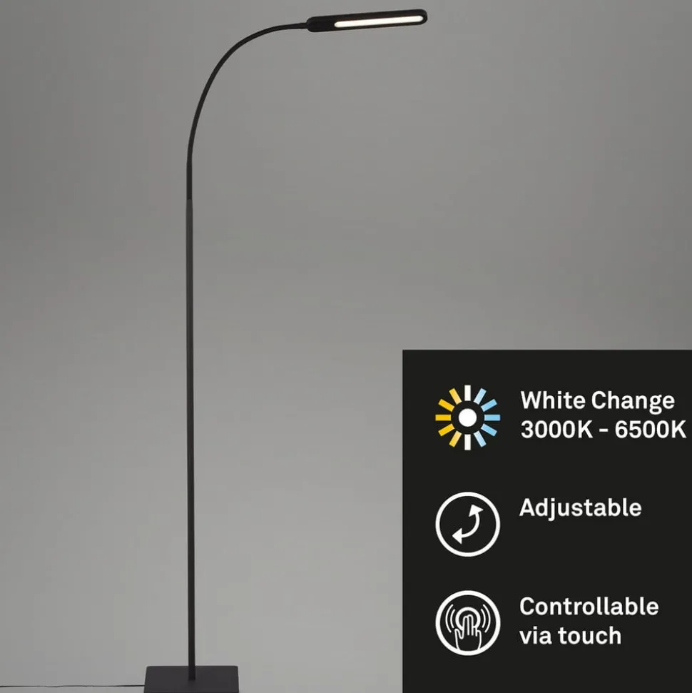 LED vloerlamp Servo, dimbaar, CCT, zwart