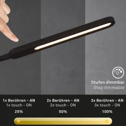 LED vloerlamp Servo, dimbaar, CCT, zwart