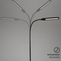 LED vloerlamp Servo, dimbaar, CCT, zwart