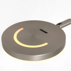 LED vloerlamp Soleil, staalkleurig, metaal, dimmer