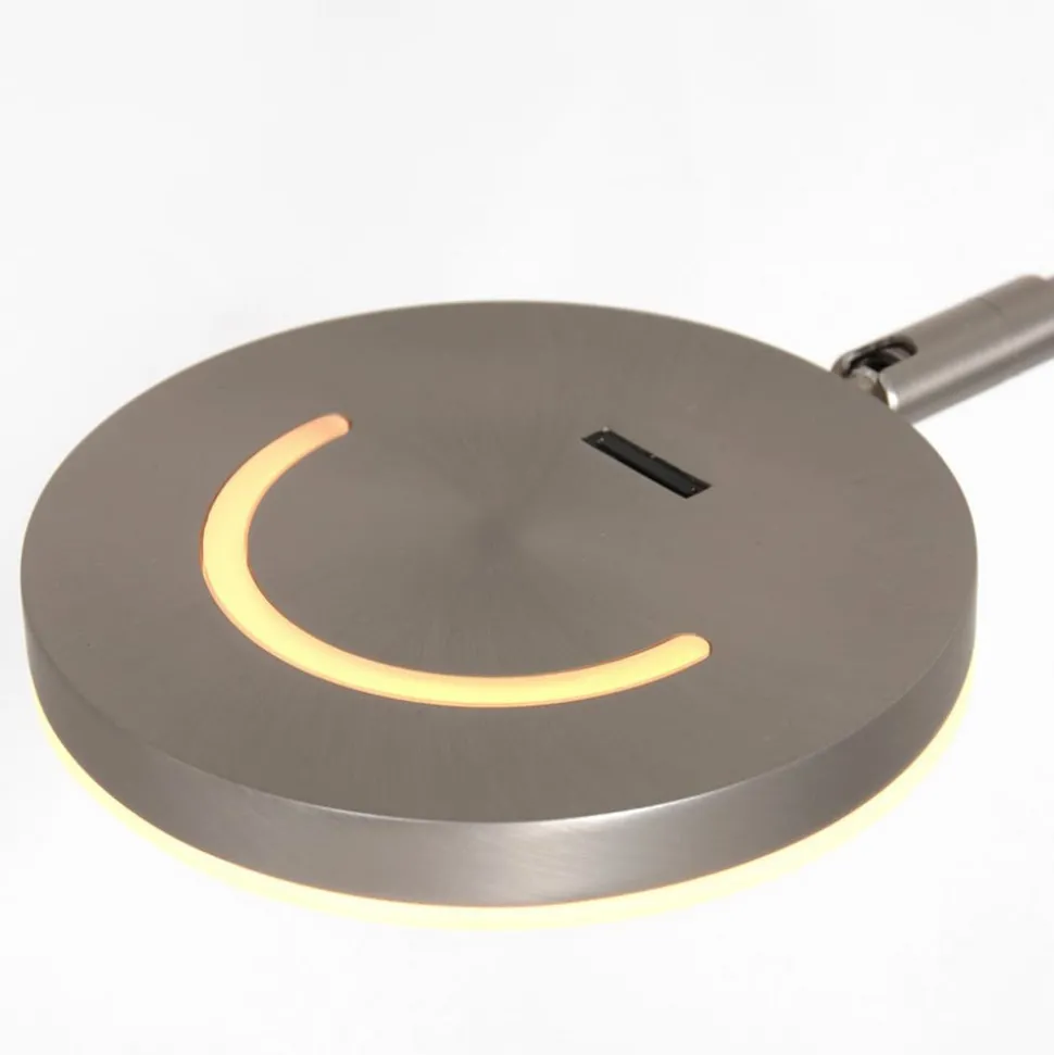 LED vloerlamp Soleil, staalkleurig, metaal, dimmer