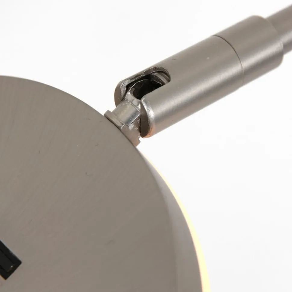 LED vloerlamp Soleil, staalkleurig, metaal, dimmer