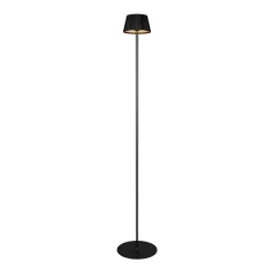 LED vloerlamp Suarez, zwart, hoogte 123 cm, metaal