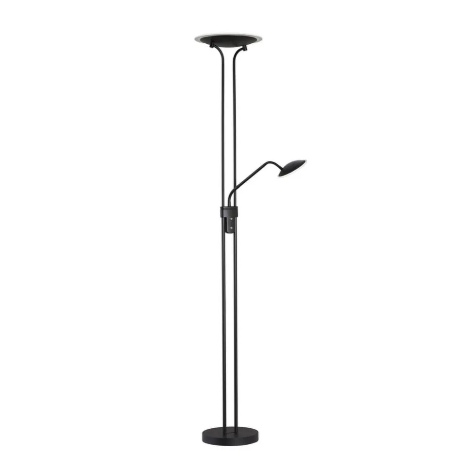 LED vloerlamp Tallri, zwart, 180 cm, 2-lamps, metaal, CCT