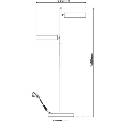 LED vloerlamp Tessa zwart/beige 165 cm Touchdim CCT 2-lamps.