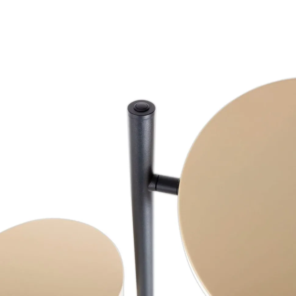 LED vloerlamp Tessa zwart/beige 165 cm Touchdim CCT 2-lamps.