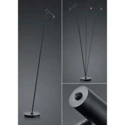 LED vloerlamp Tom, dimbaar, zwart