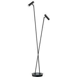 LED vloerlamp Tom, 2-lamps, zwart