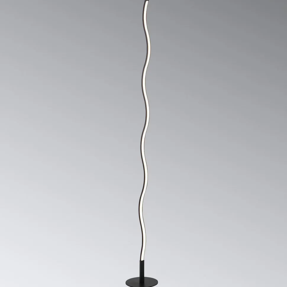LED vloerlamp Wave 3.000K 120cm zwart