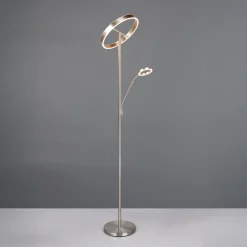 LED vloerlamp Willis, nikkel, hoogte 180 cm, metaal CCT dimmer