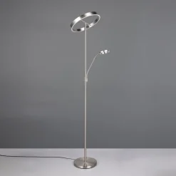 LED vloerlamp Willis, nikkel, hoogte 180 cm, metaal CCT dimmer