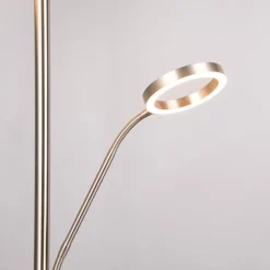 LED vloerlamp Willis, nikkel, hoogte 180 cm, metaal CCT dimmer