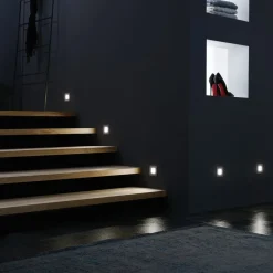 LED Wall F wand inbouwlamp in roestvrijstalen look