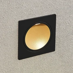 LED wand inbouwlamp Pordis, IP65, hoekig