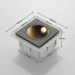 LED wand inbouwlamp Pordis, IP65, hoekig