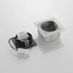 LED wand inbouwlamp Pordis, IP65, hoekig