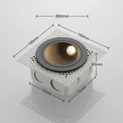 LED wand inbouwlamp Pordis, IP65, rond