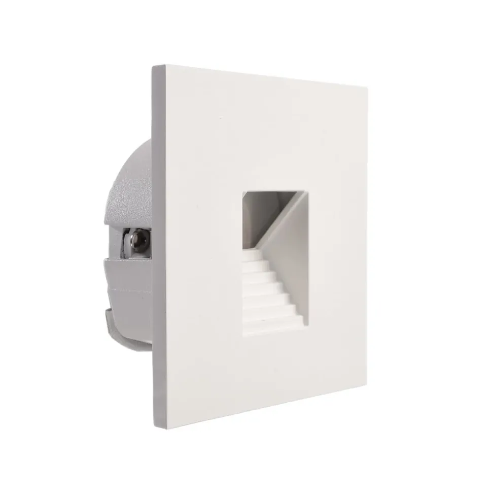 LED wand inbouwlamp SET Alwaid, wit 8 x 8 cm, niveau 2.700 K