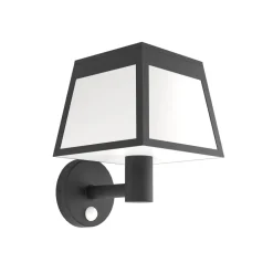 LED wandlamp Altilia, zwart, kunststof, sensor