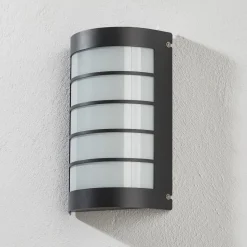 LED wandlamp Aqua Marco roestvrij staal antraciet lamellensensor