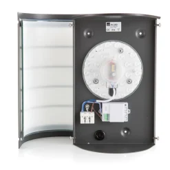 LED wandlamp Aqua Marco roestvrij staal antraciet lamellensensor